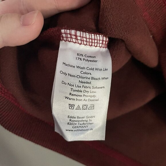 Eddie Bauer Men SZ M Orange/Brown 1/4 Zip Collared Pullover Long Sleeve Shirt - Picture 8 of 9